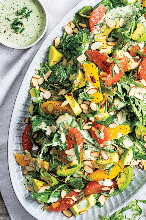 Citrus & Kale Salad with Green Goddess Dressing Fresh Dish Post from